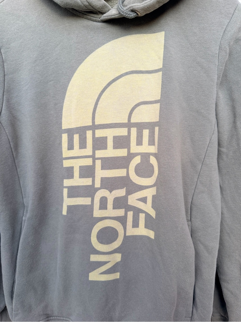 The North Face Womens S Logo Pullover Hoodie Gray Olive